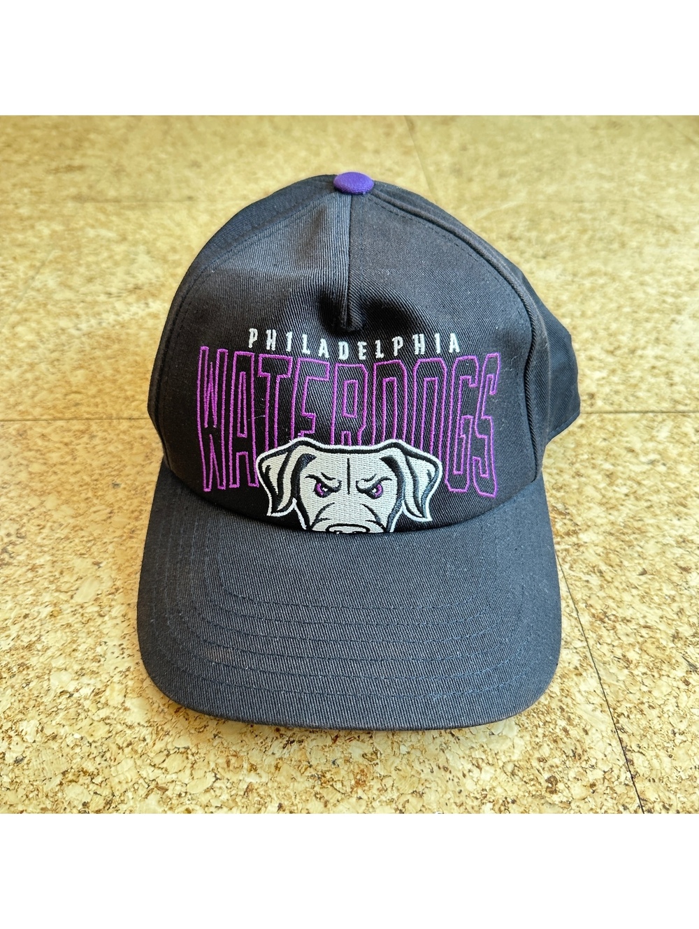 Philadelphia Waterdogs PLL Hat Black Purple Dog Logo Snapback Lacrosse Cap
